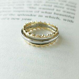 NEW KENDRA SCOTT Quinn Triple Band Mixed Metal Ring Size 7 AUTHENTIC